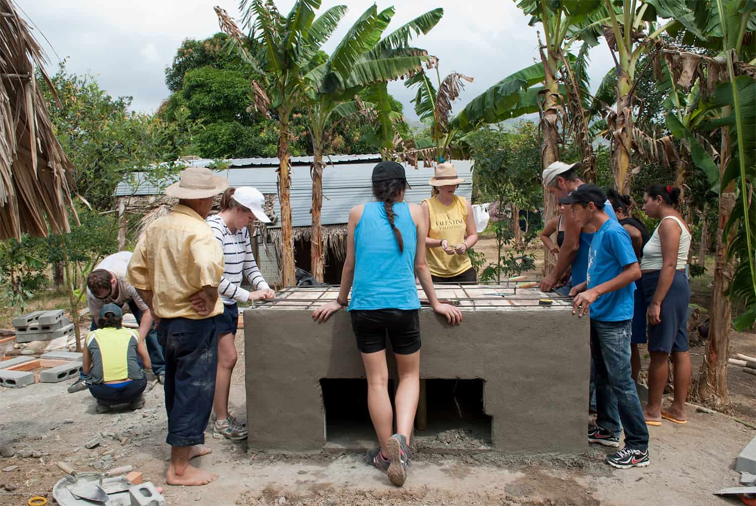 Public Health Brigades volunteers working on household infrastructure in Panama