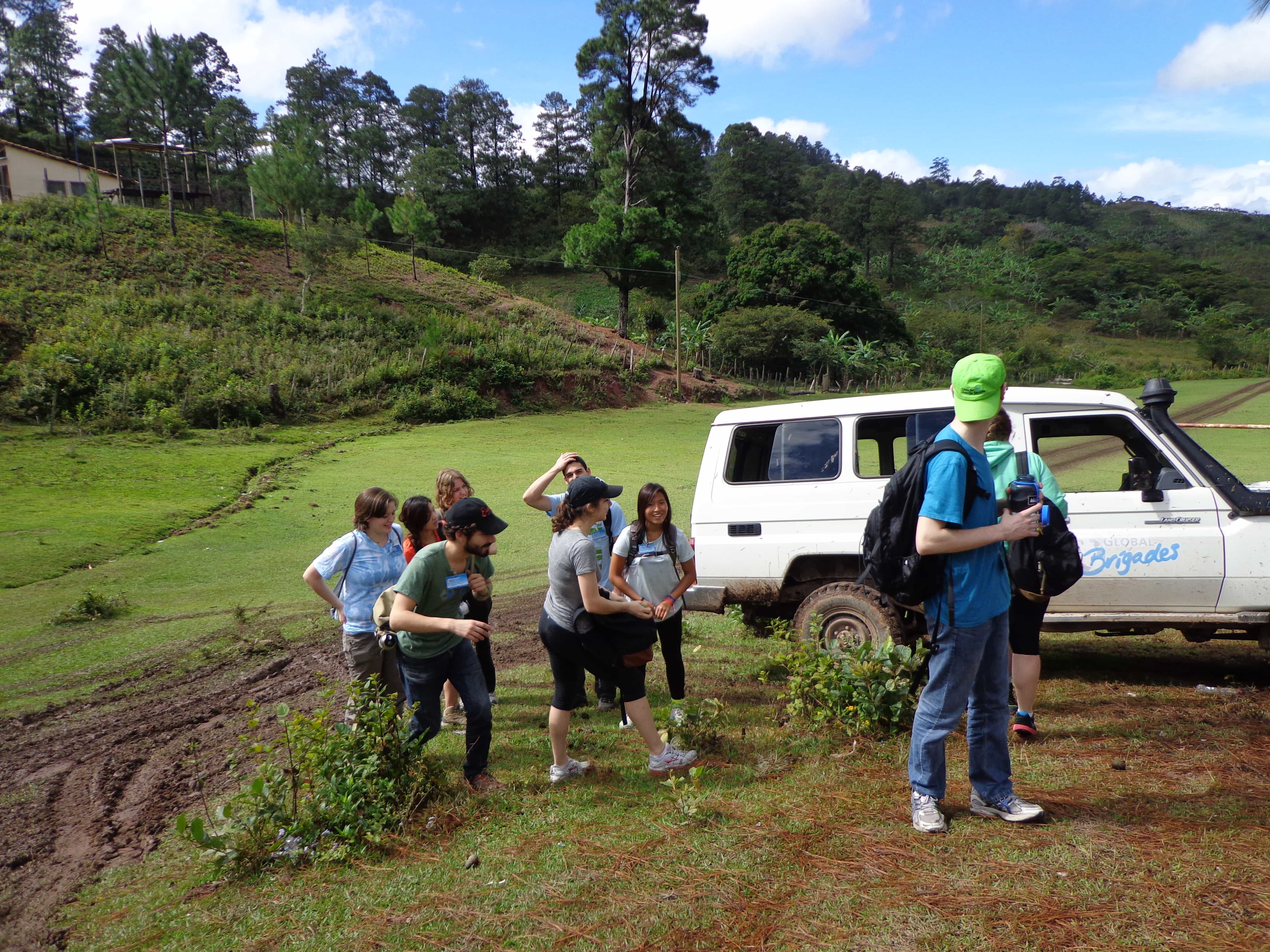 Volunteers participating in a community water project in Honduras